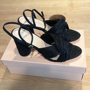 Loeffler Randall Reed Black Pleated Twist Heel size 8.5